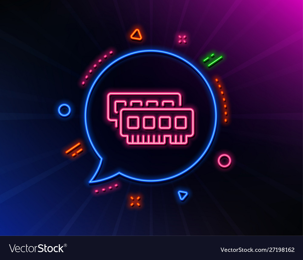 Ram line icon computer random-access memory