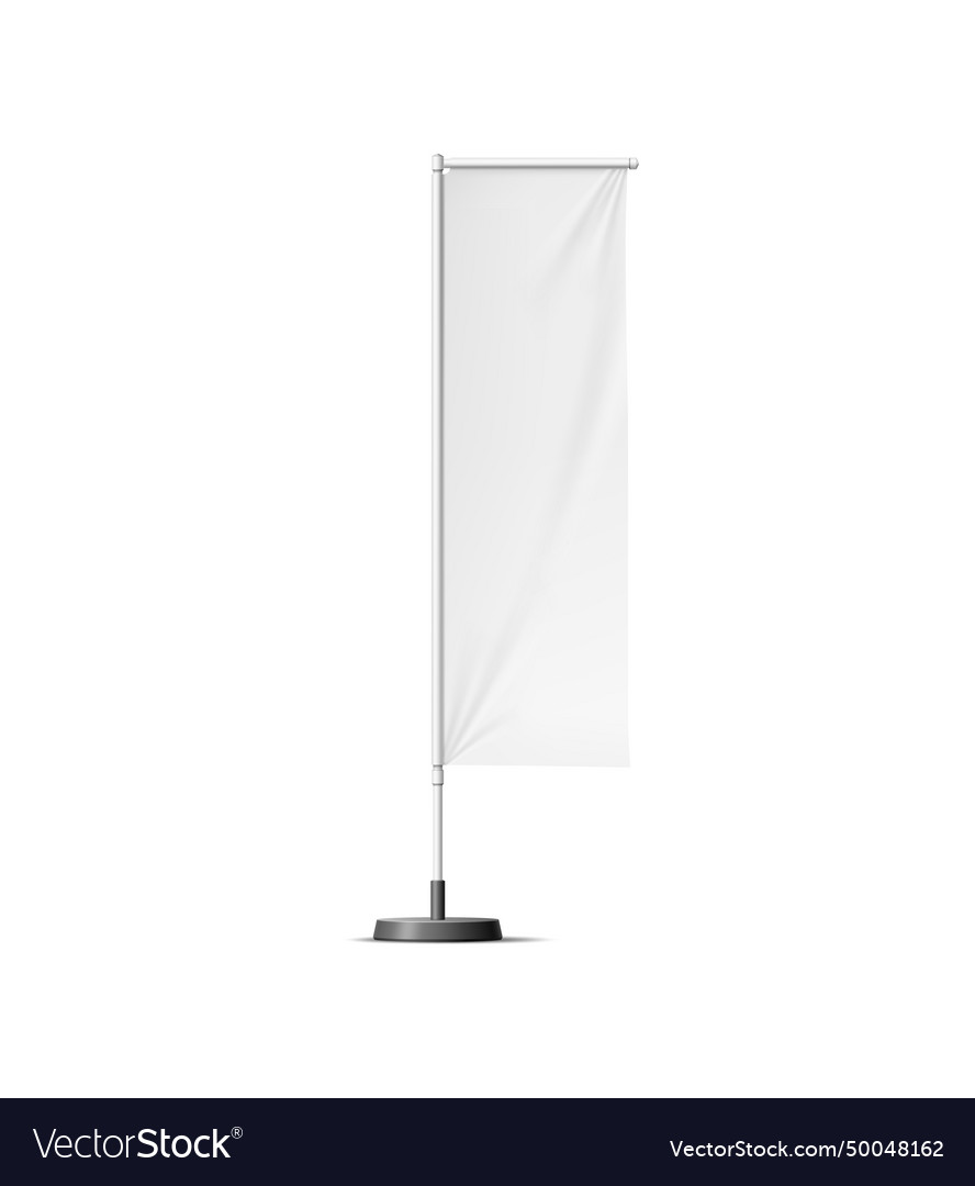 Realistic banner stand beach flag 3d blank mockup