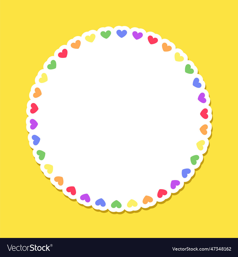 Round rainbow frame border template with copy vector image Round rainbow frame border template with copy