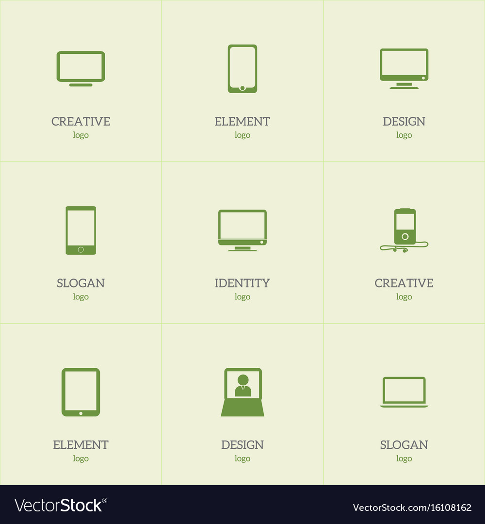 Set of 9 editable devices icons includes symbols