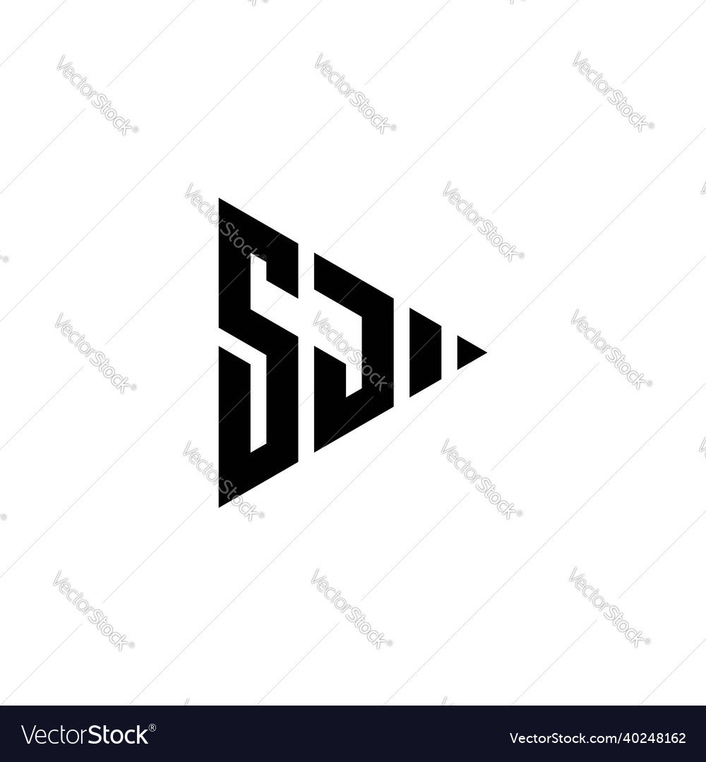 Sj logo monogram triangle shape play button