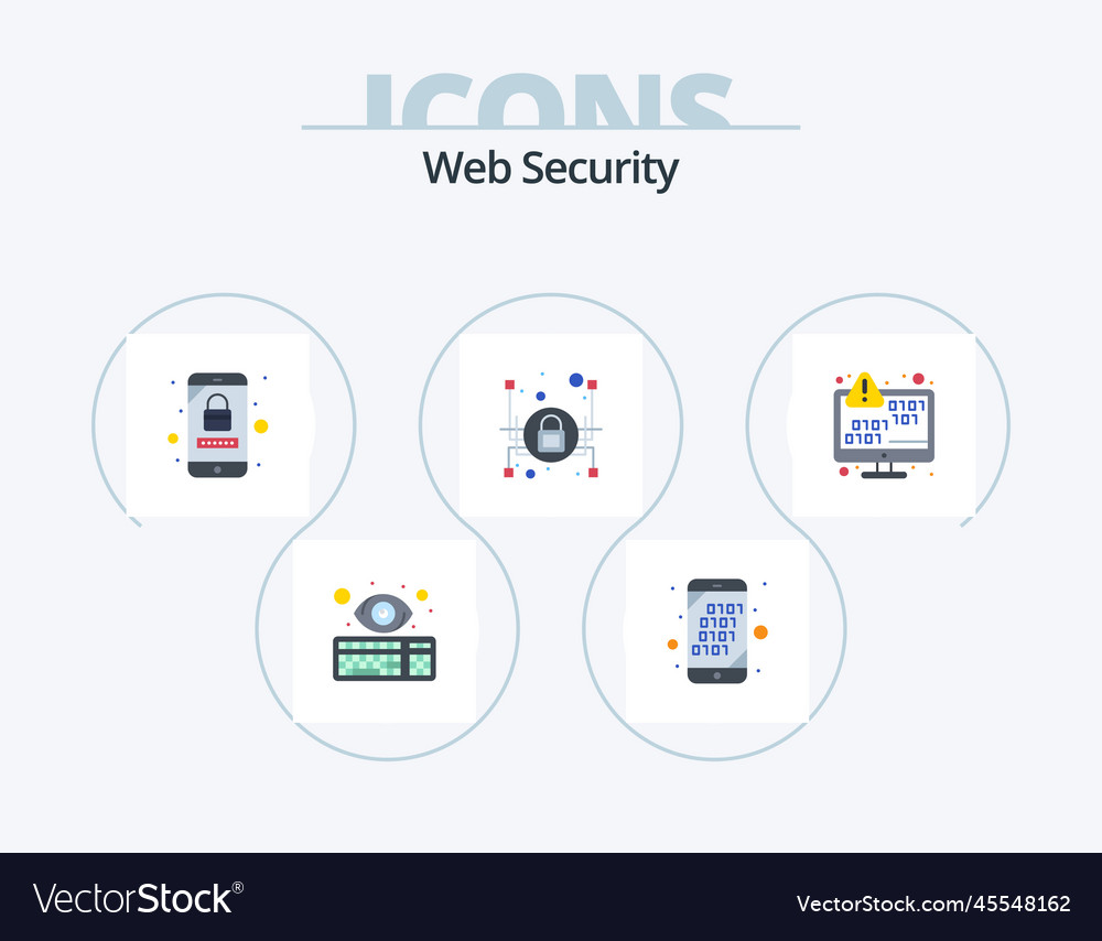 Web security flat icon pack 5 design data