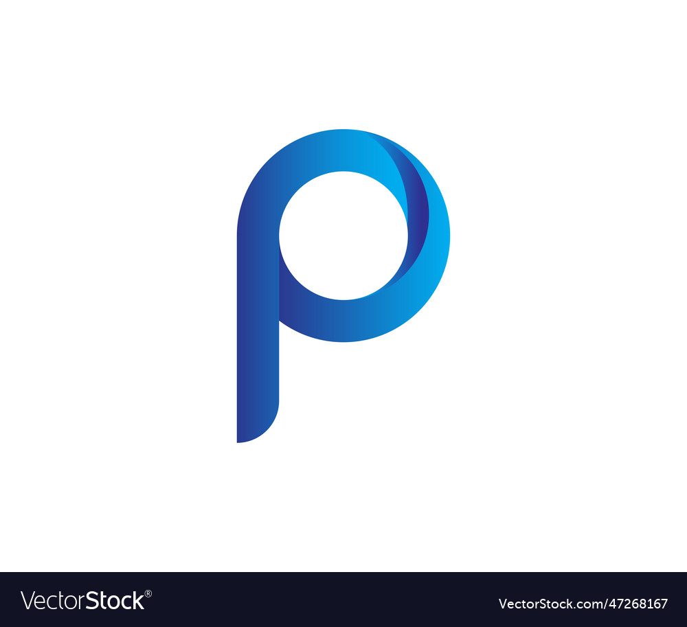 3d P Letter Logo Design Template Royalty Free Vector Image