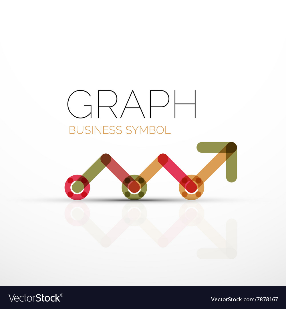 Abstract logo idea linear chart or graph