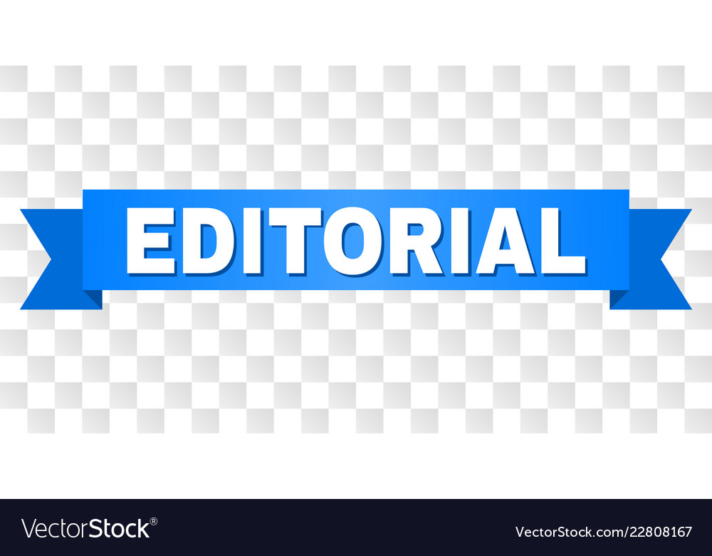 Blue Editorial Ribbon with Text