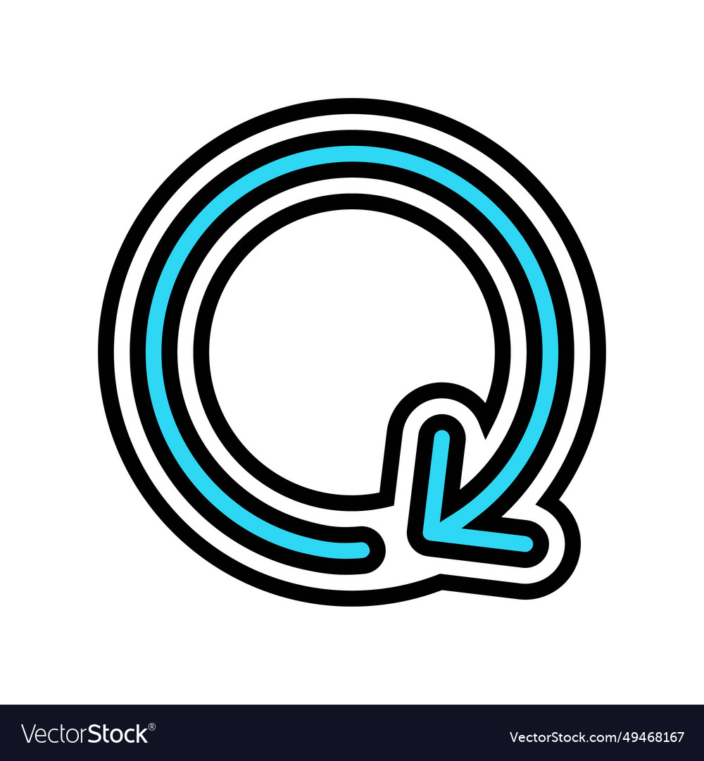 Circular arrow cyclic operation color icon vector image Circular arrow cyclic operation color icon