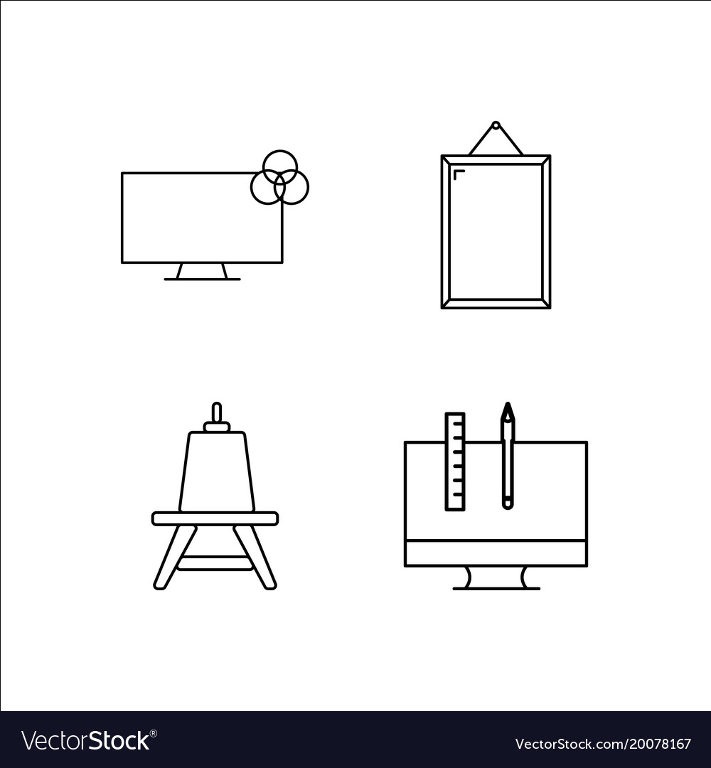 Design and studio simple linear icon setsimple