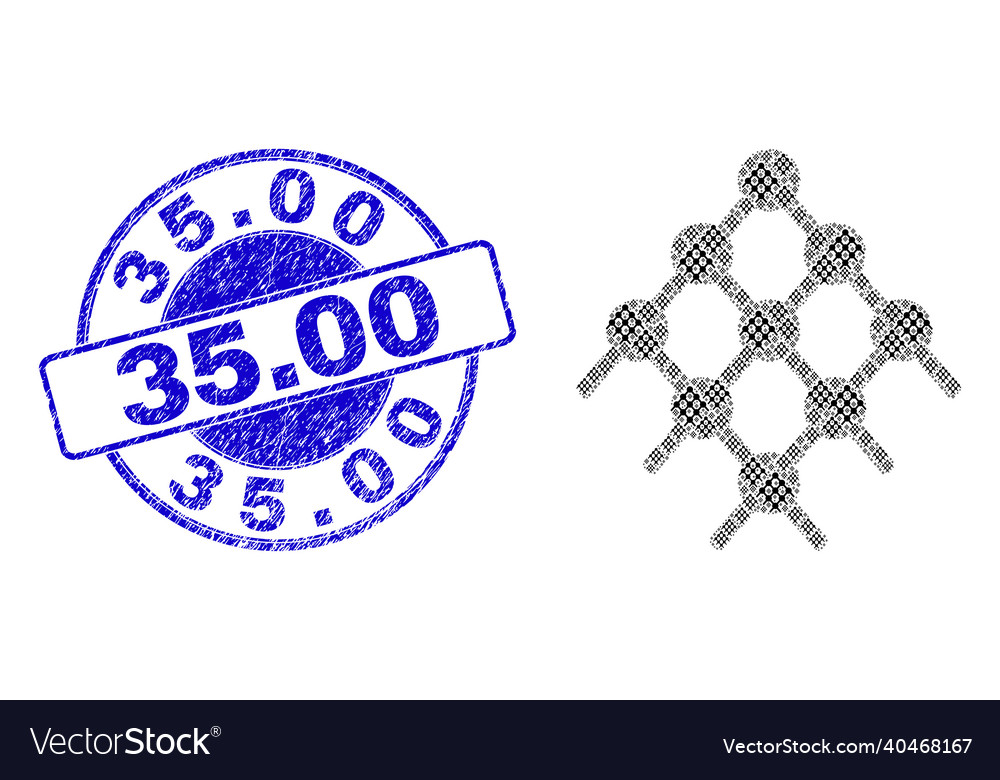 Distress 3500 stamp seal and grid dots recursive