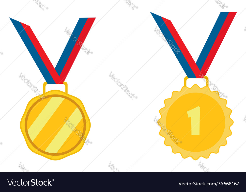 Gold Medal On White Background Royalty Free Vector Image