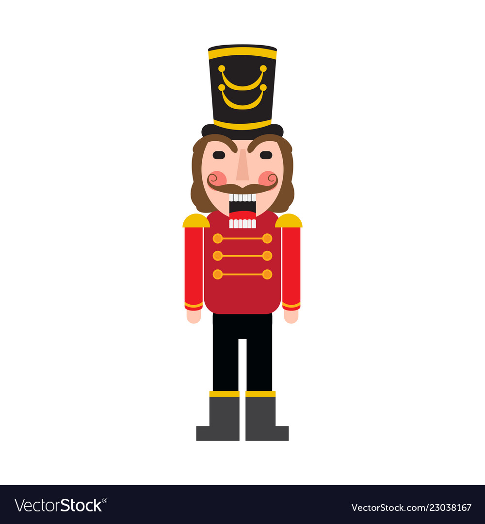 Isolated cute nutcracker soldier Royalty Free Vector Image