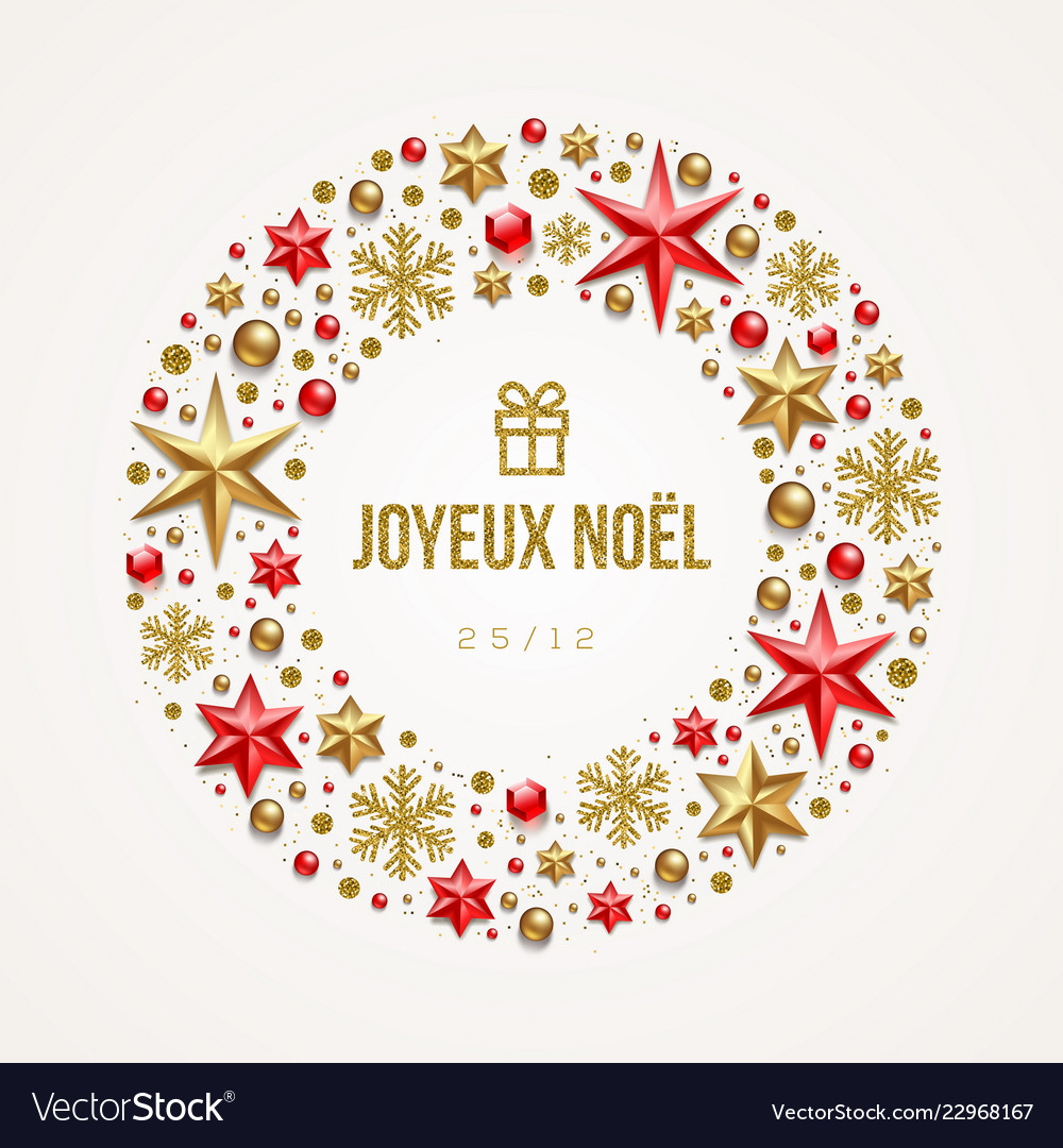 Joyeux Noel Christmas Greetings In French Vector Image