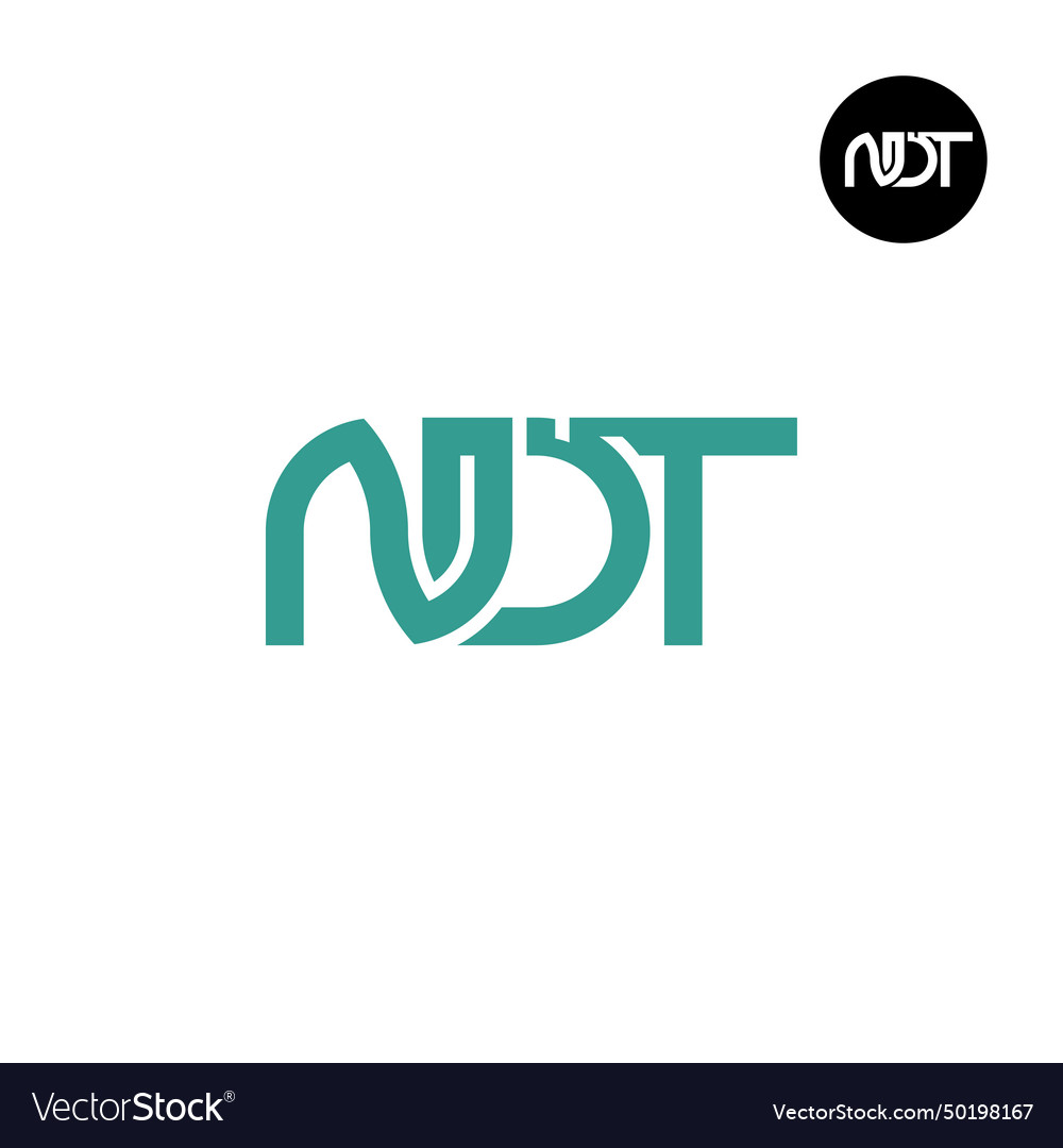 Letter ndt monogram logo design Royalty Free Vector Image