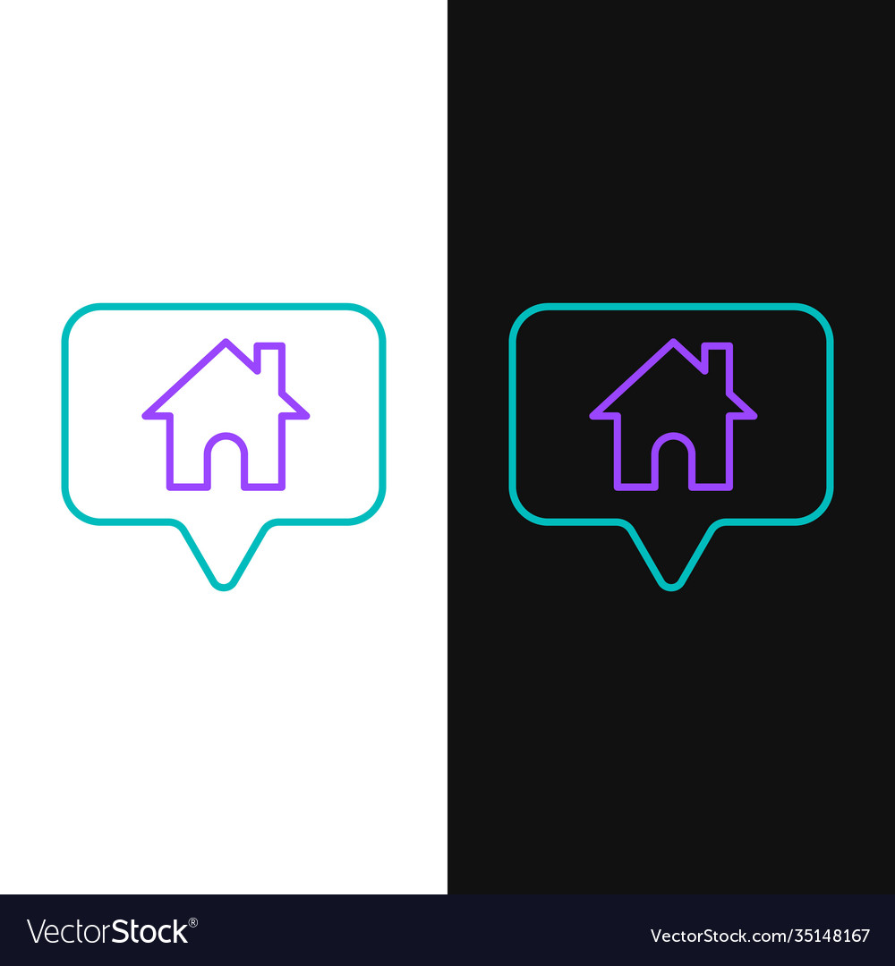 Line map pointer with house icon isolated on white vector image Line map pointer with house icon isolated on white