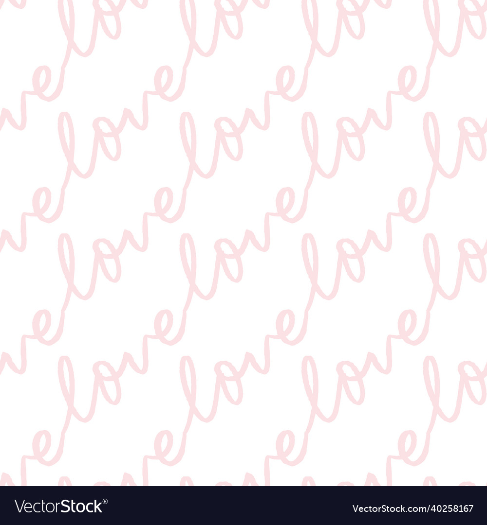 Love lettering diagonal repeat pattern script