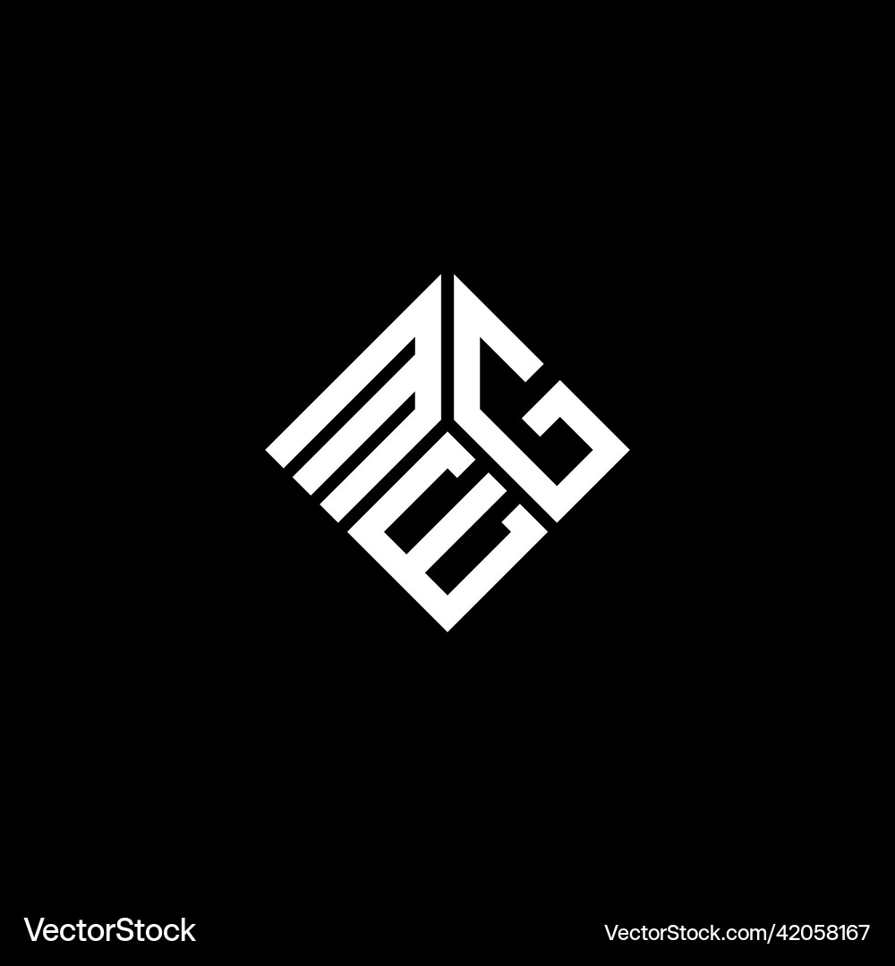 Meg letter logo design on black background Vector Image