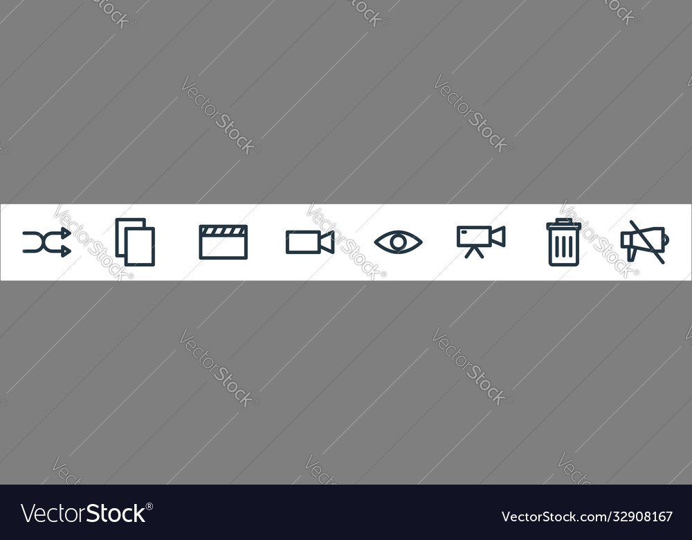 Multimedia line icons linear set quality
