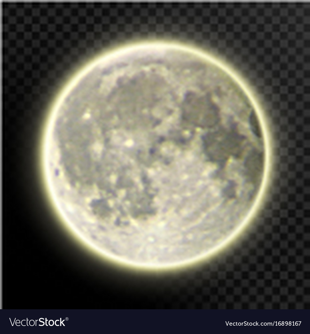 Realistic detailed full moon isolated