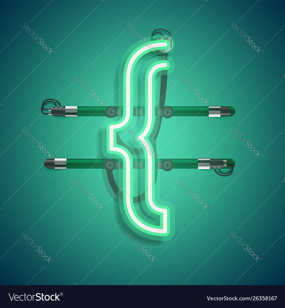 Realistic neon character with wires and console vector image Realistic neon character with wires and console