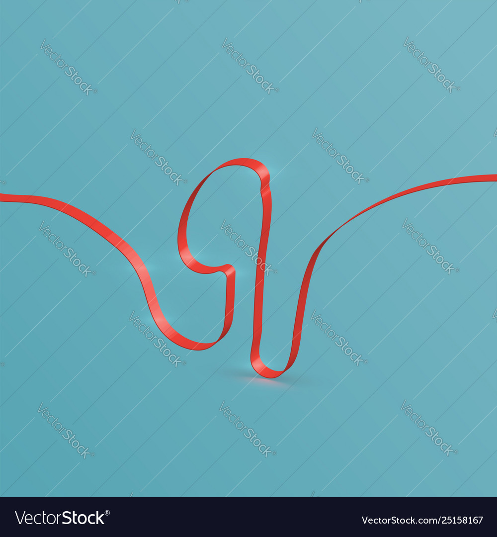 Realistic ribbon font from a typeset vector image Realistic ribbon font from a typeset