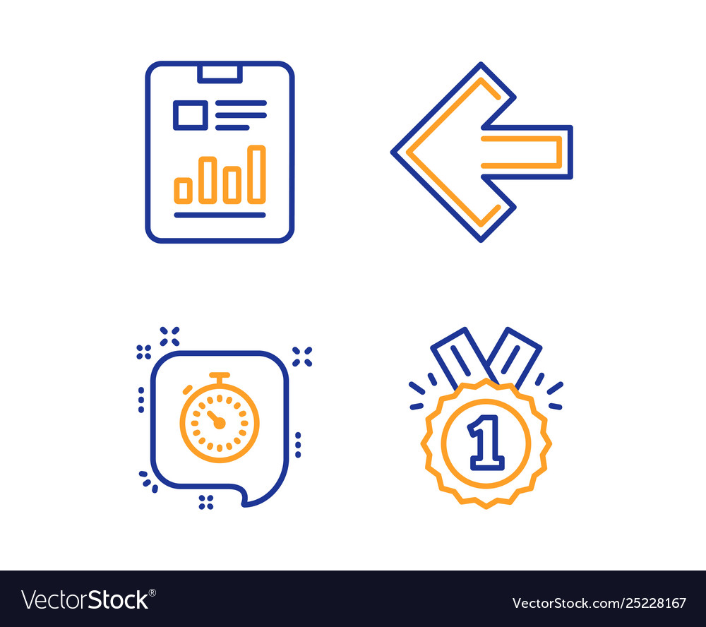 Dokument links Pfeil und Timer Symbolen gesetzt vector image Dokument links Pfeil und Timer Symbolen gesetzt