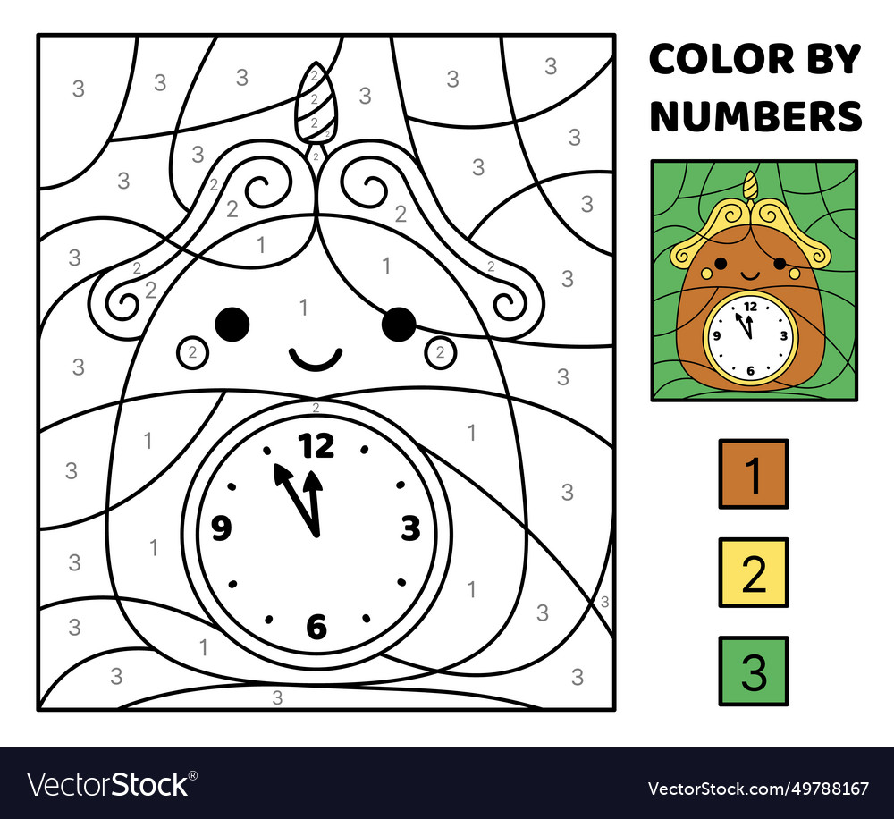 Retro Clock Color by Number