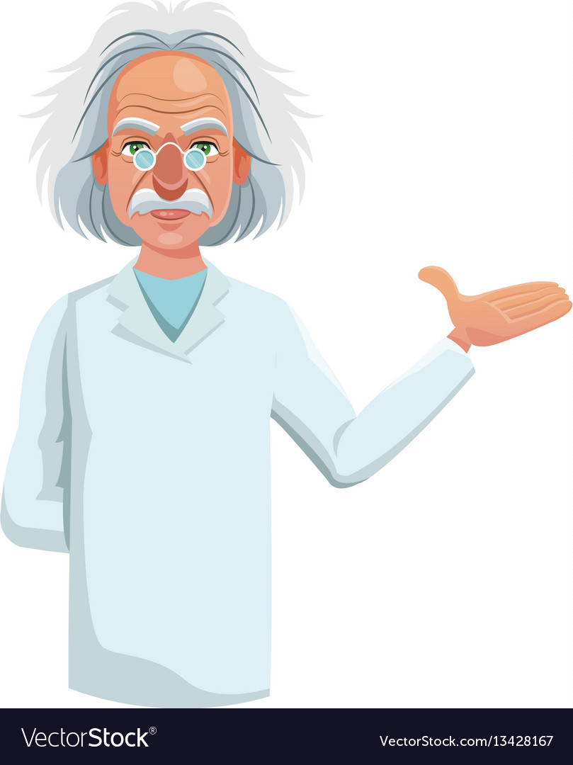 Scientist man cartoon icon Royalty Free Vector Image