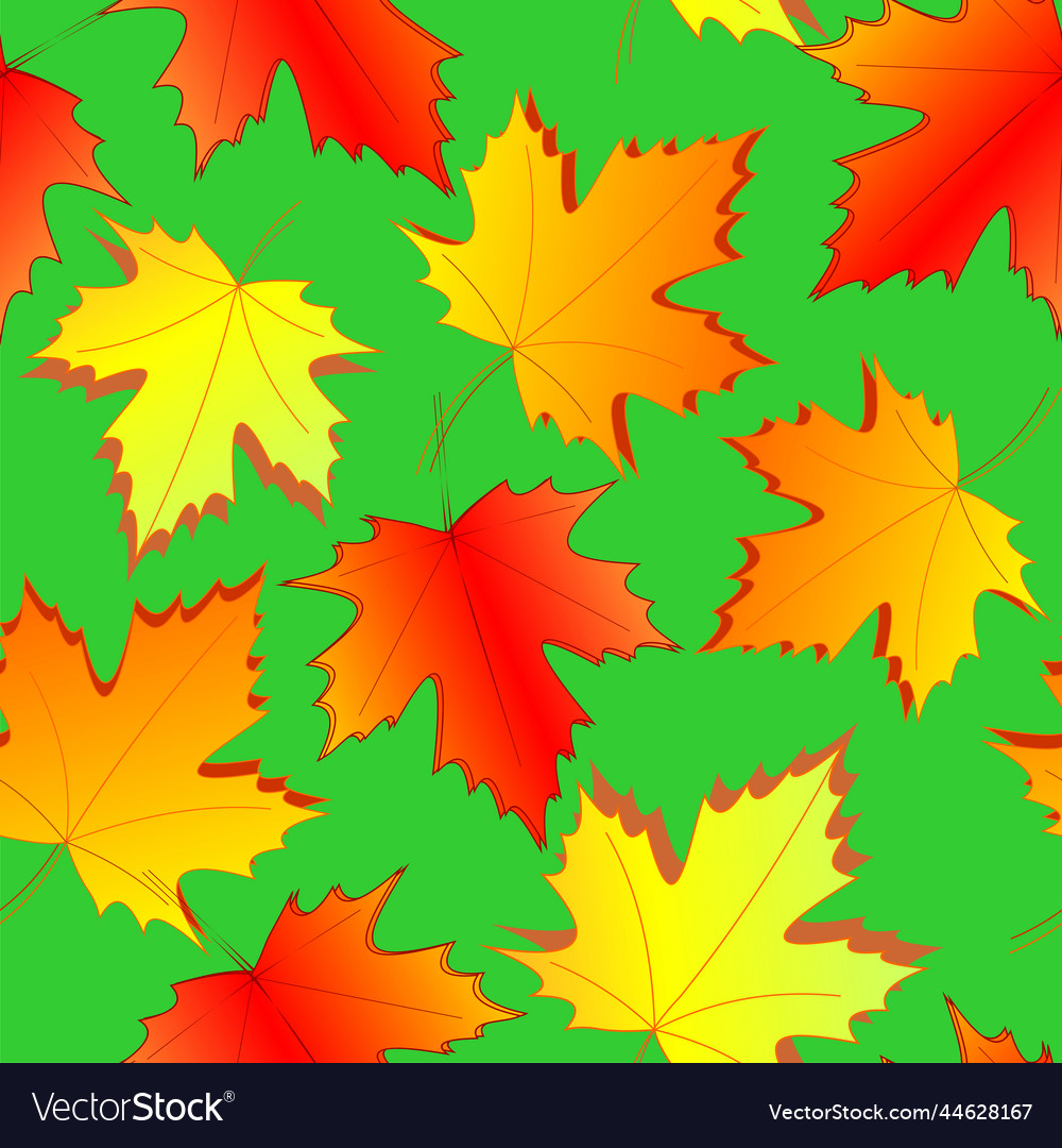 Seamless asymmetric pattern of autumn maple vector image Seamless asymmetric pattern of autumn maple