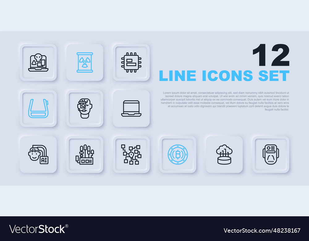 Set line network cloud connection artificial vector image Set line network cloud connection artificial