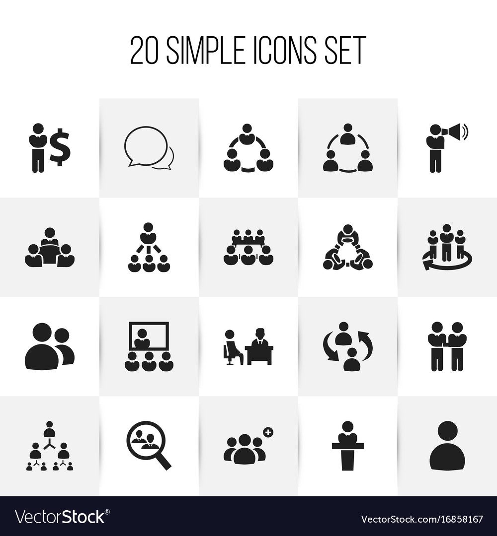 Set of 20 editable cooperation icons includes