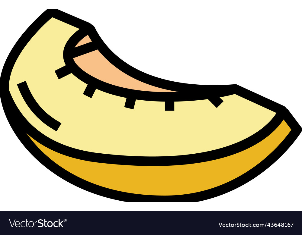 Slice cut yellow melon color icon