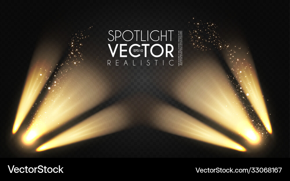 Spotlight transparent light effect show design Vector Image