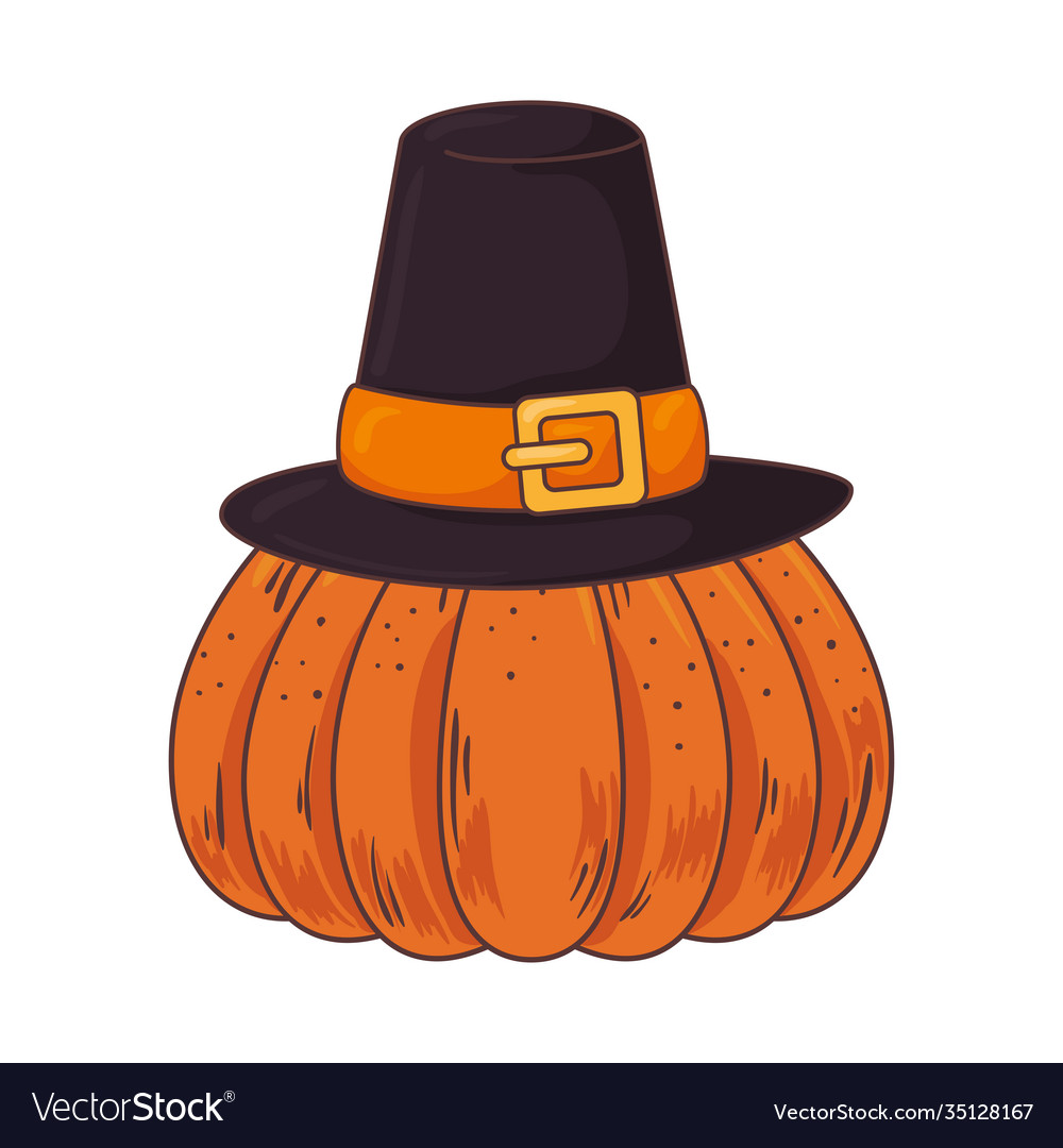 Thanksgiving piligrim hat accessory in pumpkin