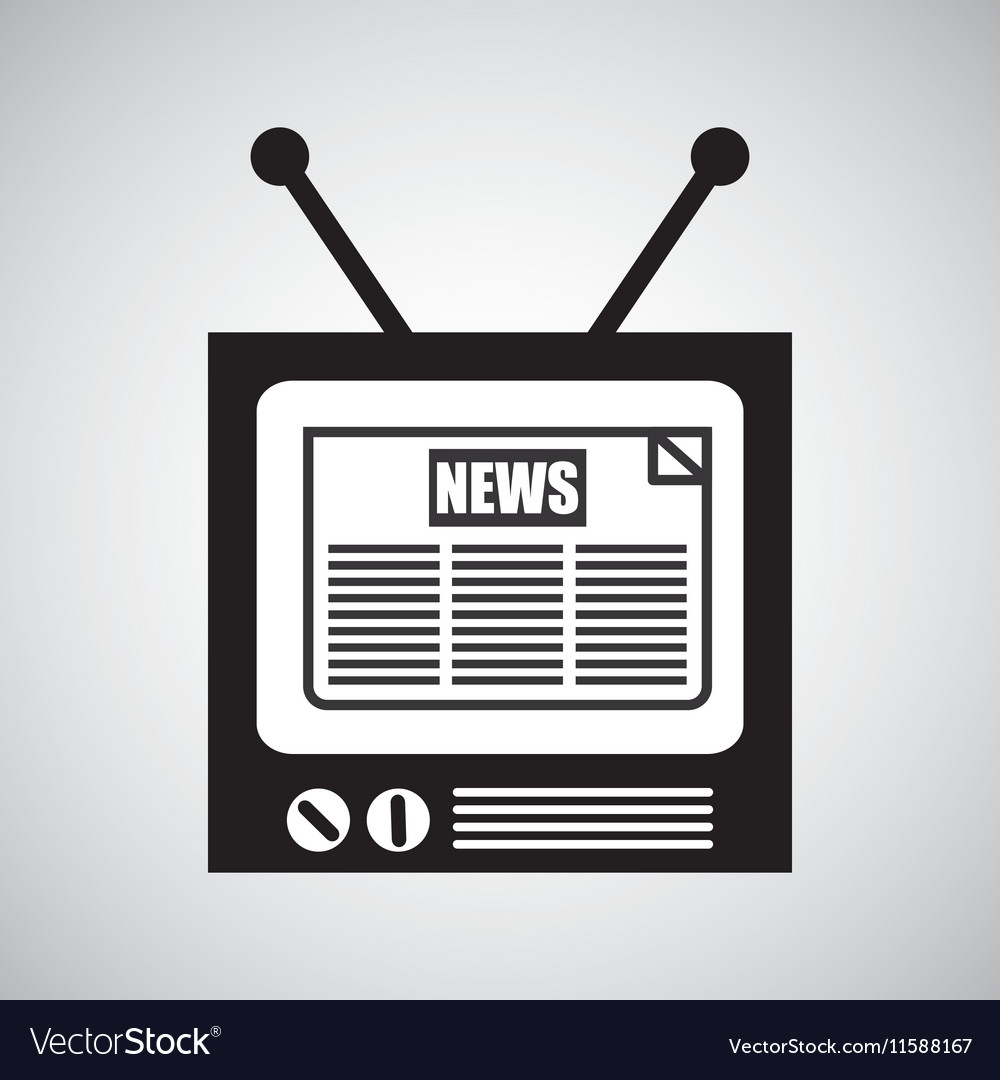 Tv vintage news icon graphic