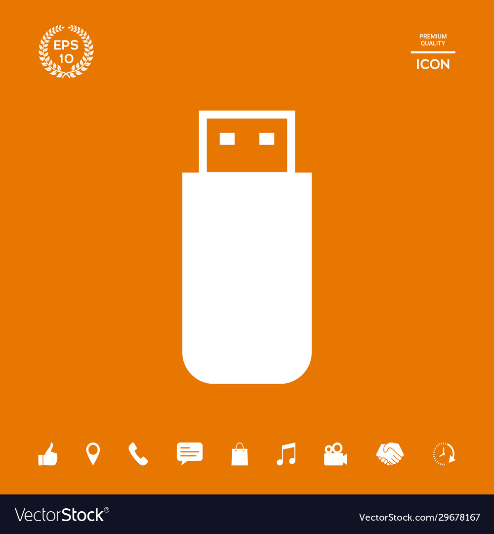 Usb flash memory drive icon graphic elements