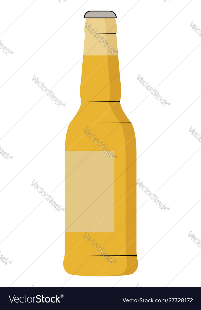 Beer bottle on white background