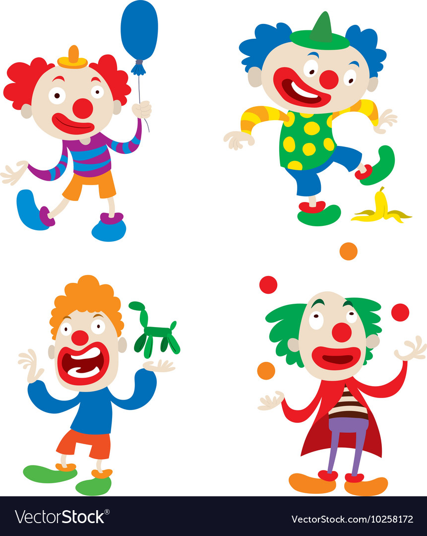 Clown character cartoon Royalty Free Vector Image