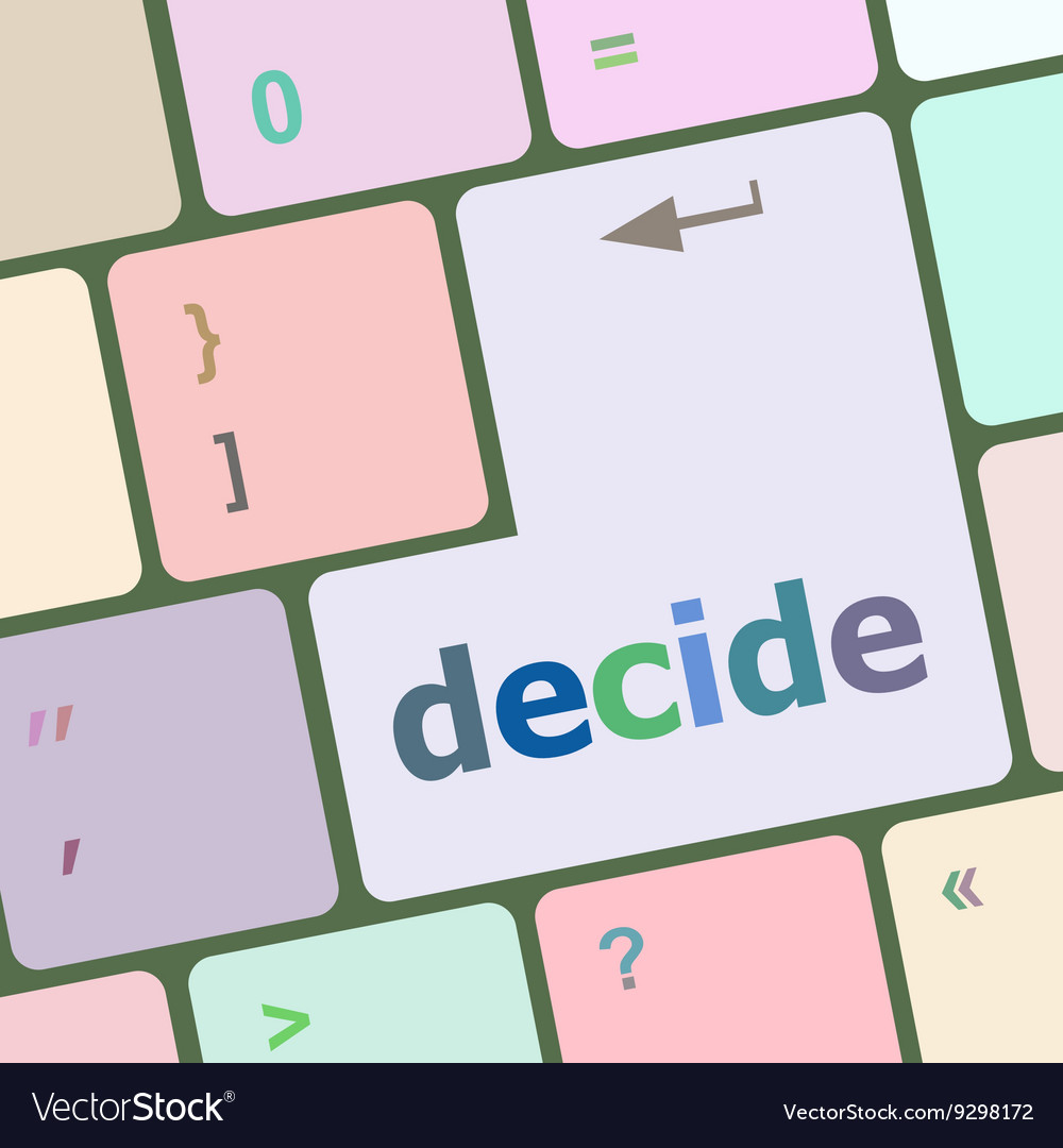 Decide button on computer pc keyboard key