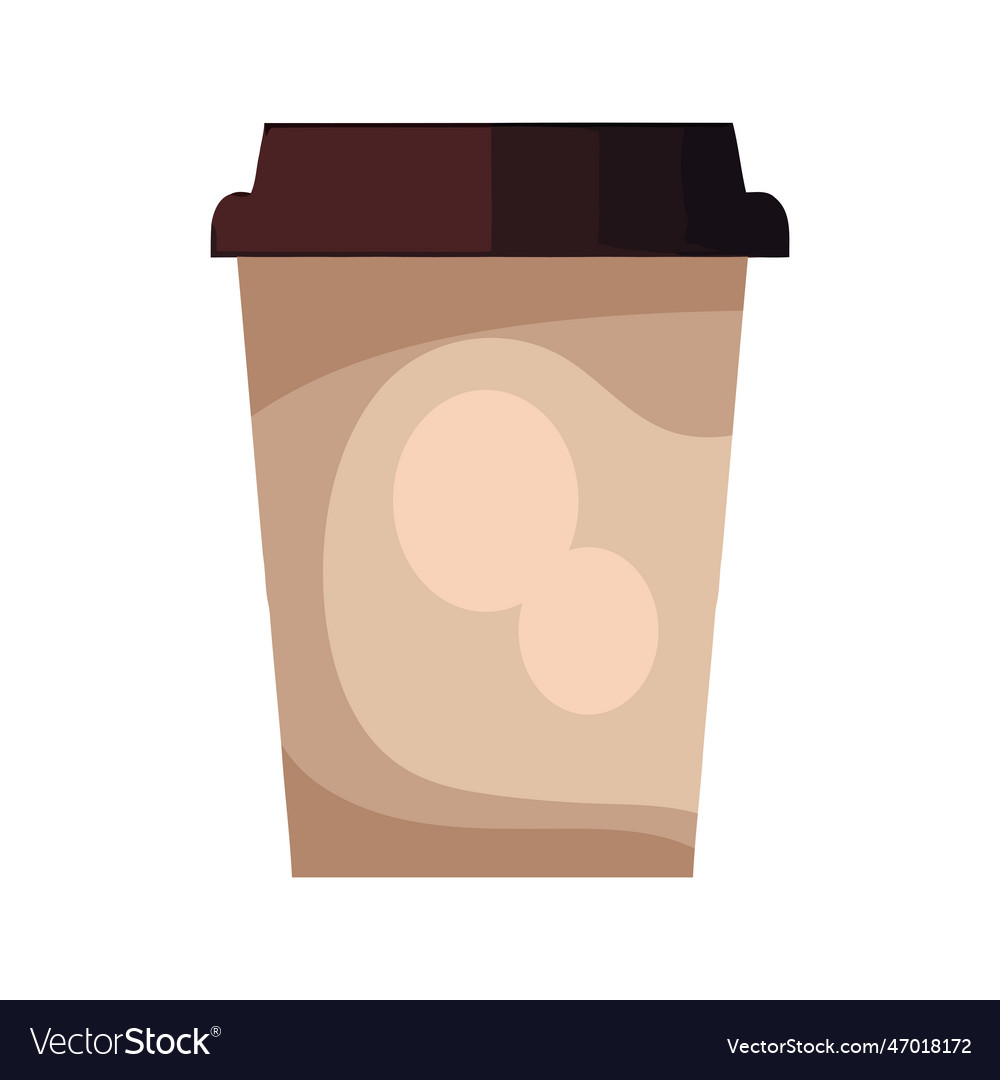 Disposable coffee container with cappuccino Vector Image