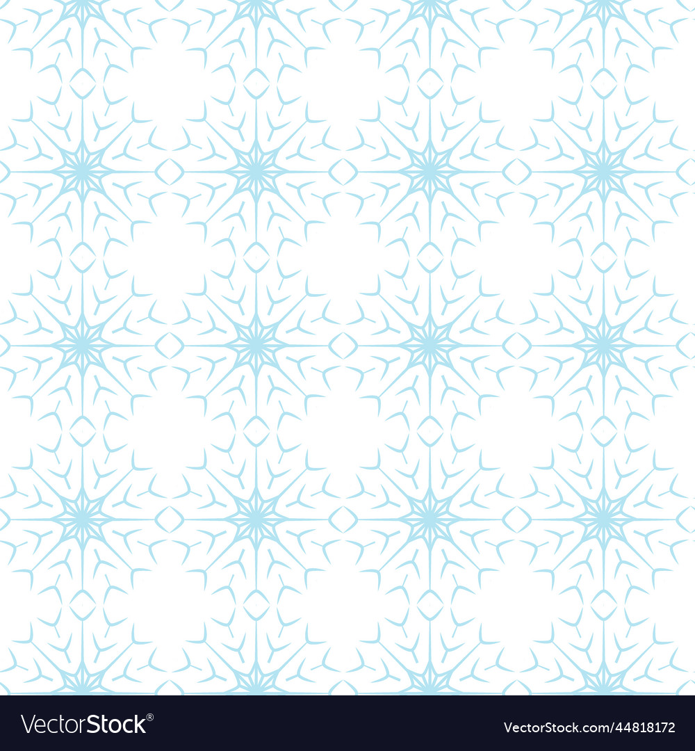 Endless pattern of outline openwork snowflakes