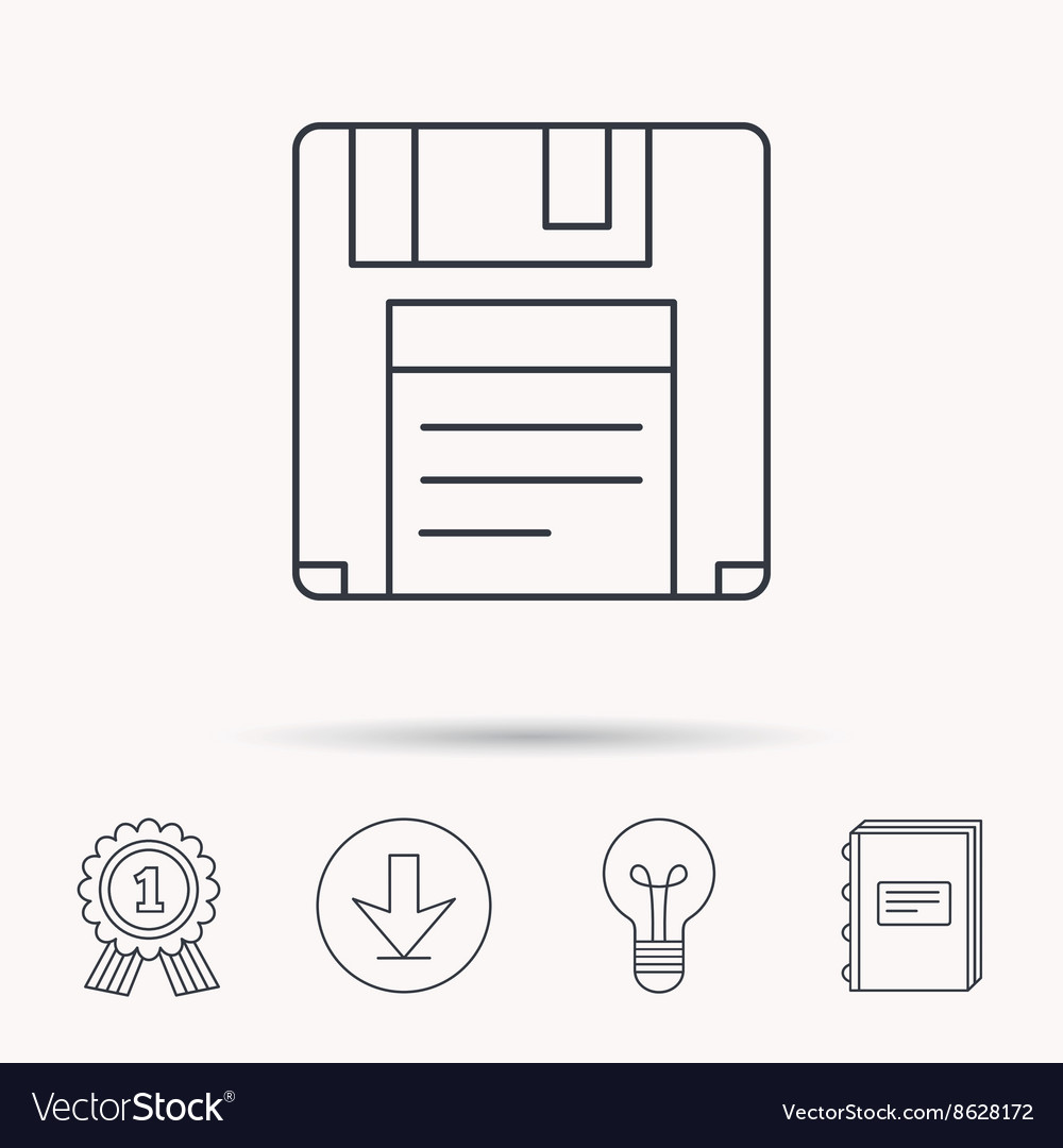 Floppy disk icon retro data storage sign