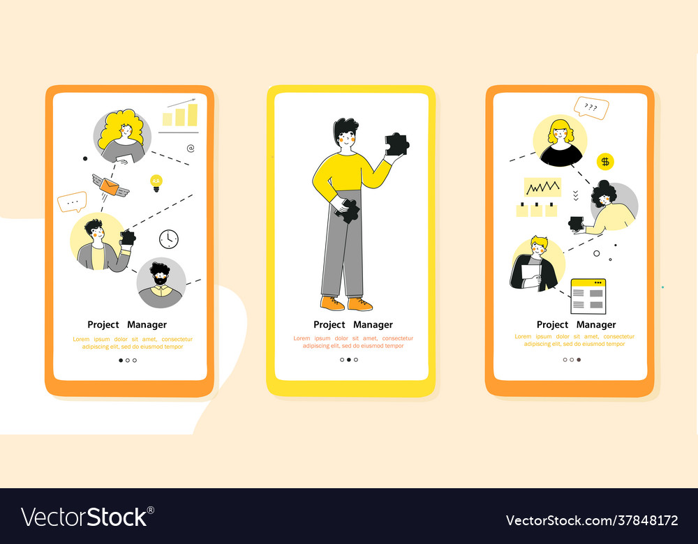 Infographic project manager for web designflat