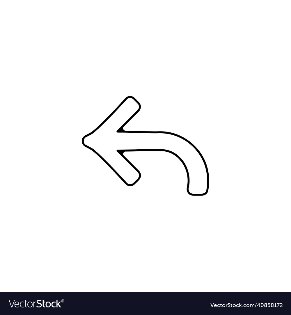 Reply thin line icon arrow linear outline vector image Reply thin line icon arrow linear outline