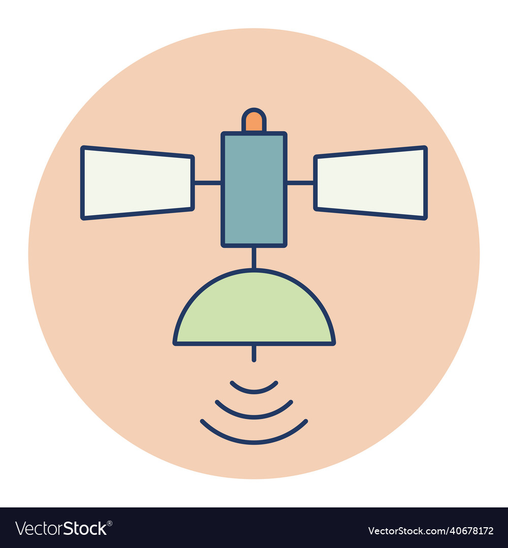 Satellite isolated icon navigation sign graph