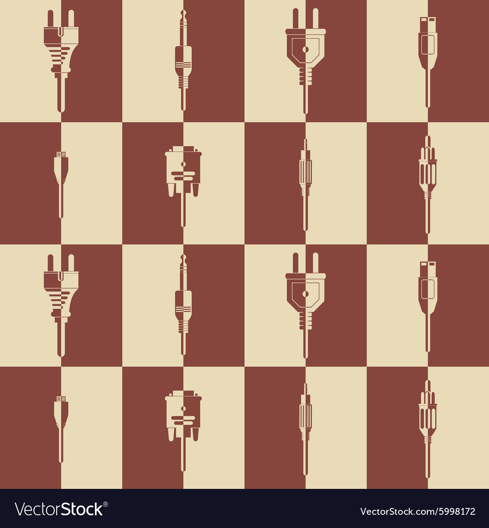 Seamless background with different power cord plug