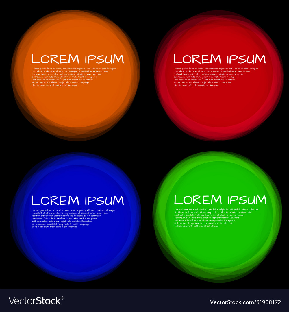 Set colorful circles with overlapping creative