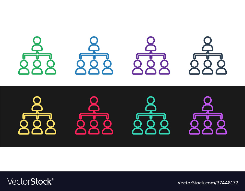 Set line business hierarchy organogram chart
