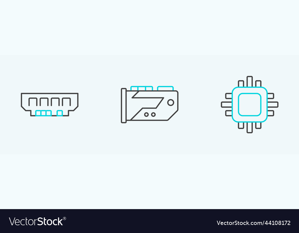 Set line processor with cpu ram random access vector image Set line processor with cpu ram random access