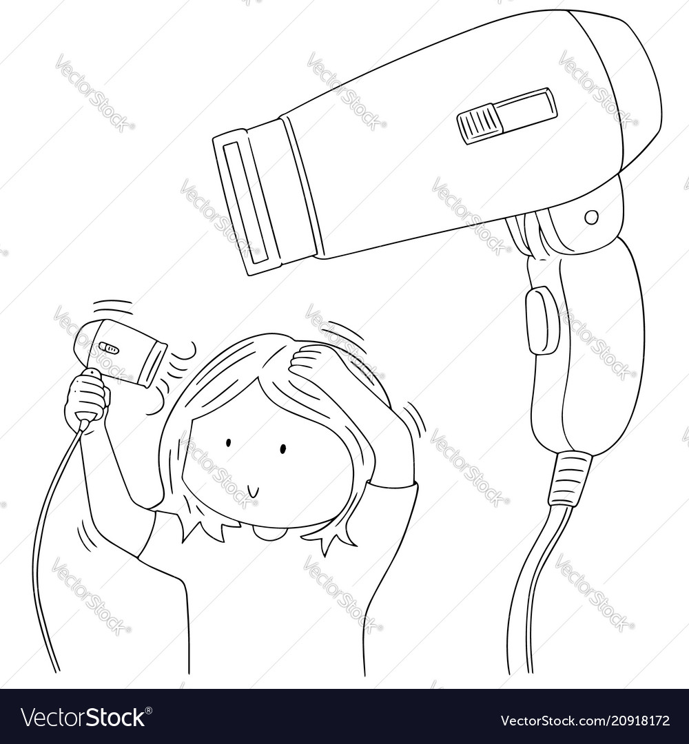 Set of hair dryer vector image Set of hair dryer