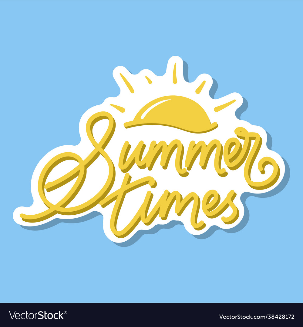 Summer time hand lettering hand drawn for Vector Image