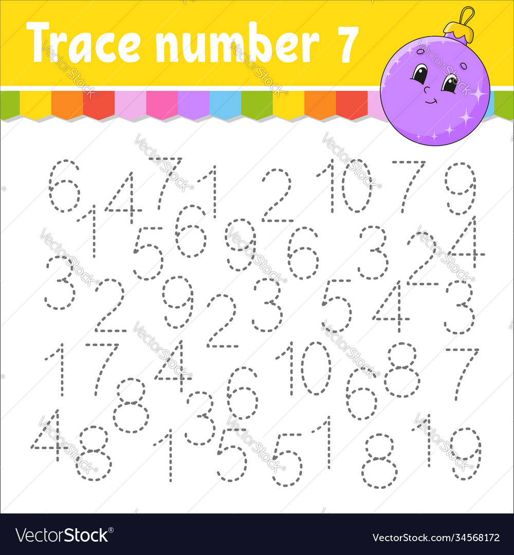 Trace number handwriting practice learning